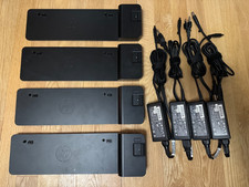 Lot of 4 HP 2013 2014 HP UltraSlim Docking Station with genuine 65W Adapter