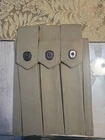 Original US Military USMC Thompson 3 Cell Khaki Canvas Magazine Pouch WW2 N39