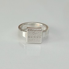 Authentic Gucci Square Women's Ring 925 Sterling Silver Size 14 Uk N1/2 EU 54