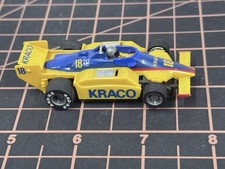 TYCO KRACO F1 INDY 18 YELLOW BLUE RED SLOT CAR NEAR MINT NICE CLEAN COMPLETE