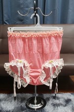  A253 2XL/ElasticW.24-42" Vintage Style Orange Nylon Garters Full Brief Panties