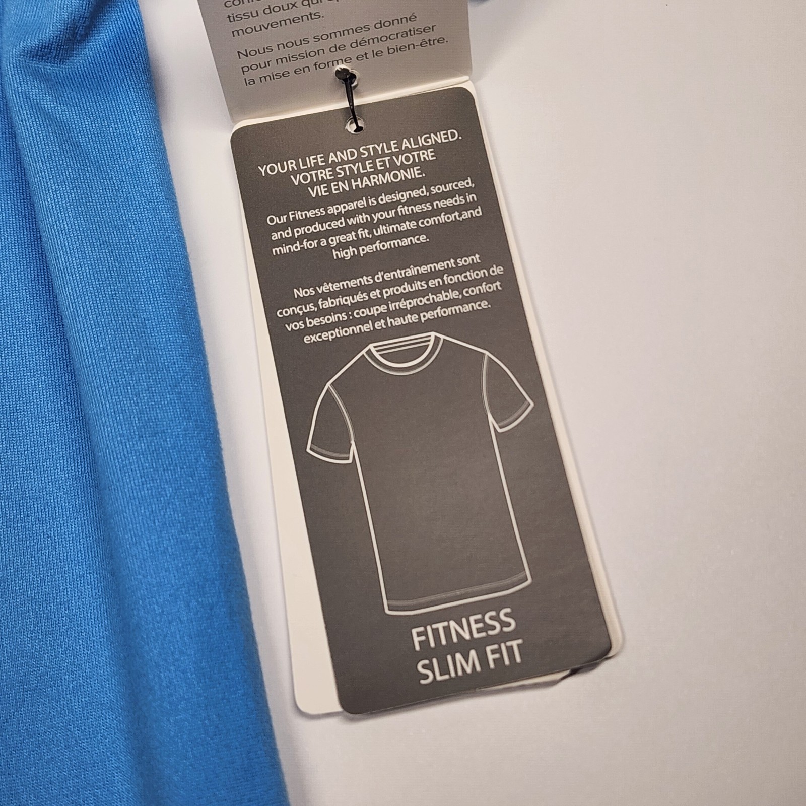 GAIAM Men’s Everyday Basic Crew Shirt (MINOR SCUFFS ON BACK PICTURED) BLUE M