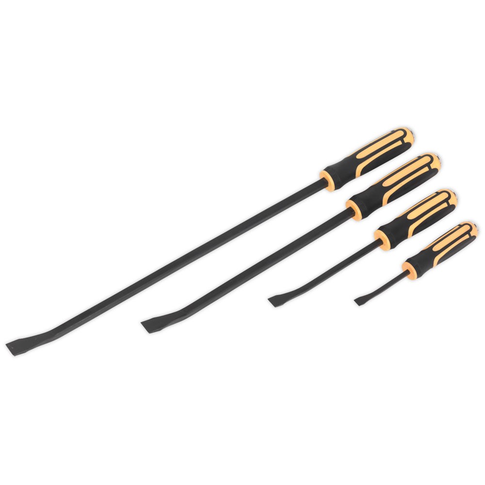 Siegen Angled Pry Bar Set with Hammer Cap 4pc