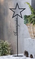 "Metall DekosäUle \"Sternenzauber\" Schwarz, 79 Cm, Weihnachts Winter Deko Stern"