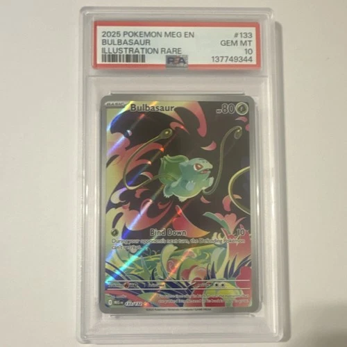 Pokémon Bulbasaur Illustration Rare Holo 2025 MEG EN 133/132 PSA 10