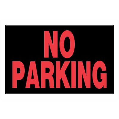#ad Hillman English Black No Parking Sign 8 in. H X 12 in. W 6 PACK $9.15