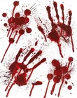 Halloween Bloody Handprint Window Stickers Blood Splatter Clings Horror Party It