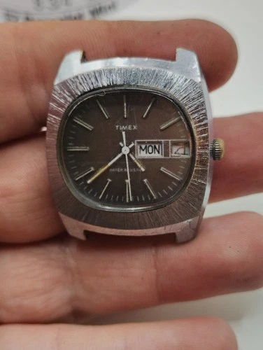 Vintage Timex TV Day Date Watch For Parts Or Repairs.