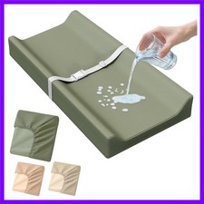 Waterproof Leather Baby Changing Pad Cover for Girls Boys, Wipeable Changi...