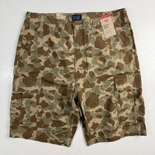 Levis Carrier Cargo Shorts Men Size 36 Brown Camo Print 100 Cotton New