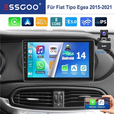 DAB+ 128G Carplay Autoradio Android 14 Für Fiat Tipo Egea 2015-2021 GPS Navi KAM