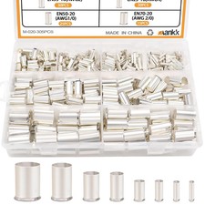 305 Pcs Wire Ferrules Kits Silver Plated Copper Crimp Terminal Connector 8 Si...
