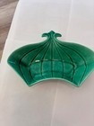 S/2 Vtg MCM California D :102 USA Trinket Pottery Dish Turquoise/ Teal — photo 1