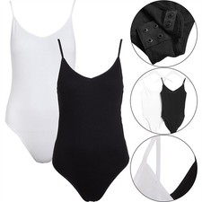 2 Pack M&S Womens Cotton Bodysuit Stretch Leotard Slimming Vest Top Ladies