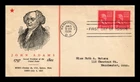 Dr Jim Stamps John Adams 1938 Pair First Day Cover Linprint Cachet