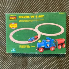 BRIO Figure of 8 wooden Train Set 47625  Boxed 15 Pieces + trains ELC 2000 
