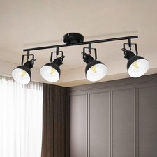 HiBay 4-Light Track Lighting Fixture Ceiling Black Industrial LED Spot