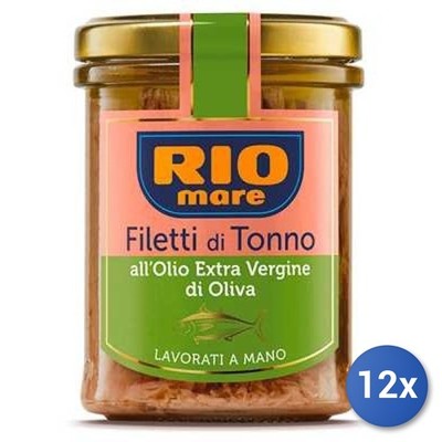 12X Multipack Tuna Rio Mare Oil 180G Extra Virgin Fillet