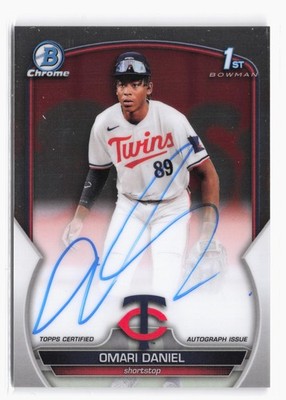 2023 Bowman Chrome Prospect Autographs #CPA-OD Omari Daniel Twins SP RC