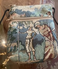 Vintage Tapestry Bag With Golf Theme 1920s Inspired