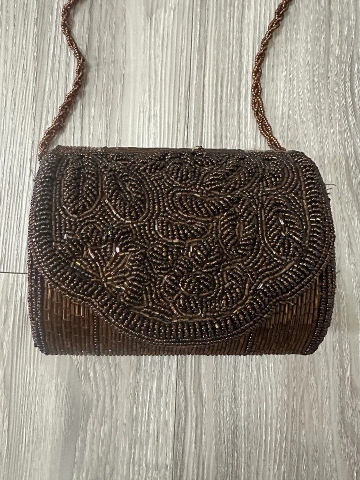Copper-Tone Beaded Crossbody Bag by SASHA, small, Excellent Condition - Image 2 of 4