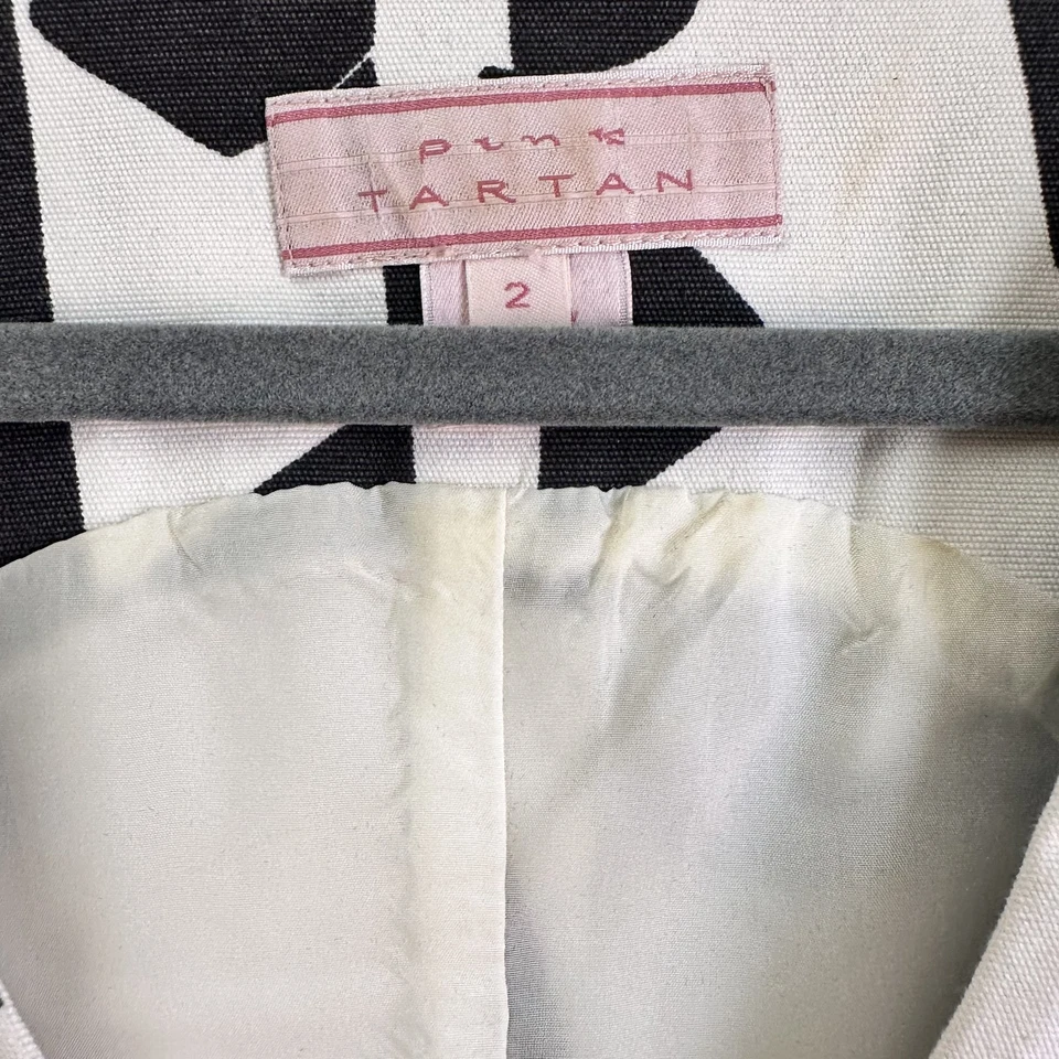 Mini Vestido Para Mujer Rosa Tartán Abstracto Negro Blanco Algodón Sin Mangas Forrado Talla 2 Foto 3 de 4