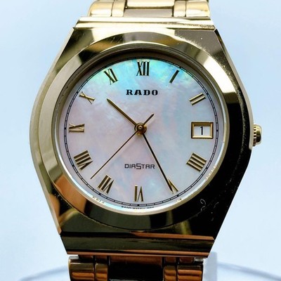 RADO DiaStar 113.9519.3 White Shell Dial Quartz Unisex Watch Used Working #00