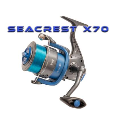 Triad Seacrest X70 Fixed Spool Angelrolle geladen mit 20lb Mono