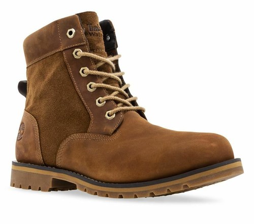 Botas impermeables Timberland Larchmont 6 pulgadas 6851B de cuero tostado con cordones para hombre - Imagen 2 de 11