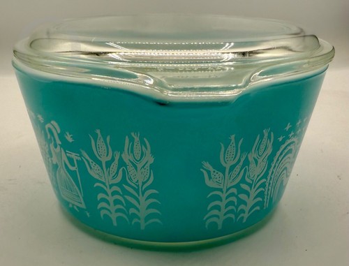 Pyrex Butterprint Amish Casserole Dish: 3.25" x 6.25"* With Lid* 24288A S133 - Picture 3 of 8