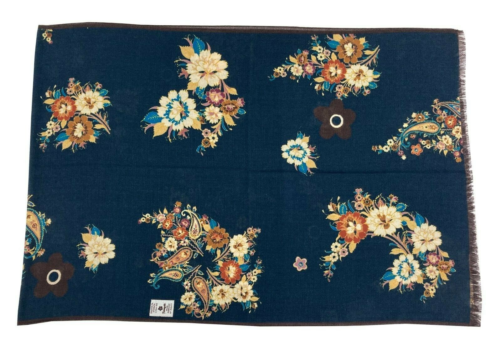FUMAGALLI foulard lana blu fantasia RACCOLTA STORICA PLAN G-13 СДЕЛАНО В ИТАЛИИ 34490₽