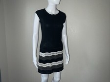 PS -Elegant Modern Cap-sleeve Dress With Textured Chevron-style Striped Skirt