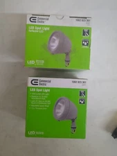 Commercial Electric 14 Watt Hardwired Gray LED Landscape Flood Light Metal Spot