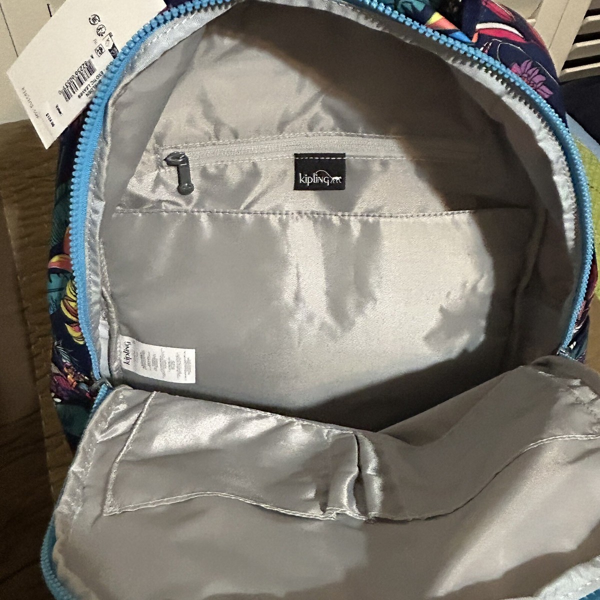 Kipling Teal, Yellow & Green Leaf-Print Small Backpack Kipling Seoul Large 15 main image 2