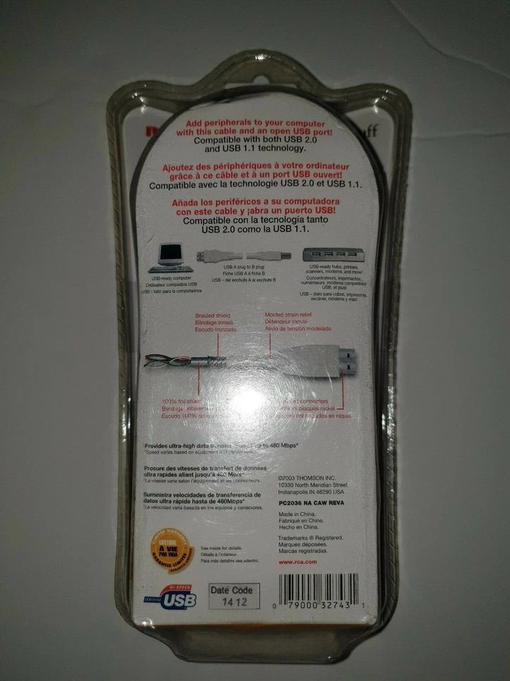 RCA 3-PACK  6 Ft / 2M USB Data Charging Cables  2.0 AND 1.1 Compatible  - Image 2 of 2