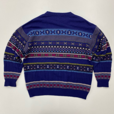 crew neck designed wool sweater 新品 L Moulin-Mix-Crew-Neck-Sweater-