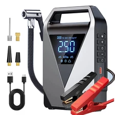 Jump Starter with Air Compressor, Portable 12000mAh Car Battery Jumper Starter 