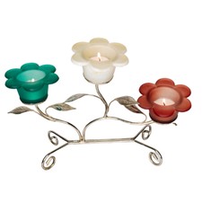 Vintage Floral 3 Tea Light Candle Holder Votive Candelabra Home Decor For Sale Online