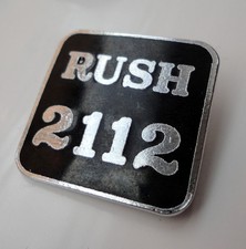 Rush 2112 vintage rock pin badge circ late 1970's Black Enamel Made in England