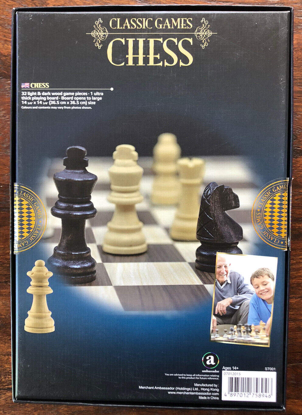 Classic Games Wood Chess Set Board & 32 Game Pieces