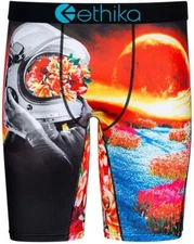 Ethika Colorful SUPER BLOOM Space Helmet Roses Flowers Sun Men's Long Boxers NWT