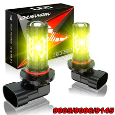 Pair H10 9005 Hb3 100w 4500k Golden Yellow Led Headlight Fog Light Driving Bulbs Pair H10 9005 Hb3 100w 4500k Golden Yellow Led Headlight Fog Light Driving Bulbs