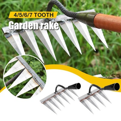 Weeding Hoe Rake Steel Harrow Grasping Raking Loosening Farm Tools Ga Deco