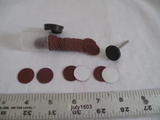(40) NEW Self-Adhesive 3/4" Sanding Discs + (1) Rubber Mandrel for Dremel (BL)