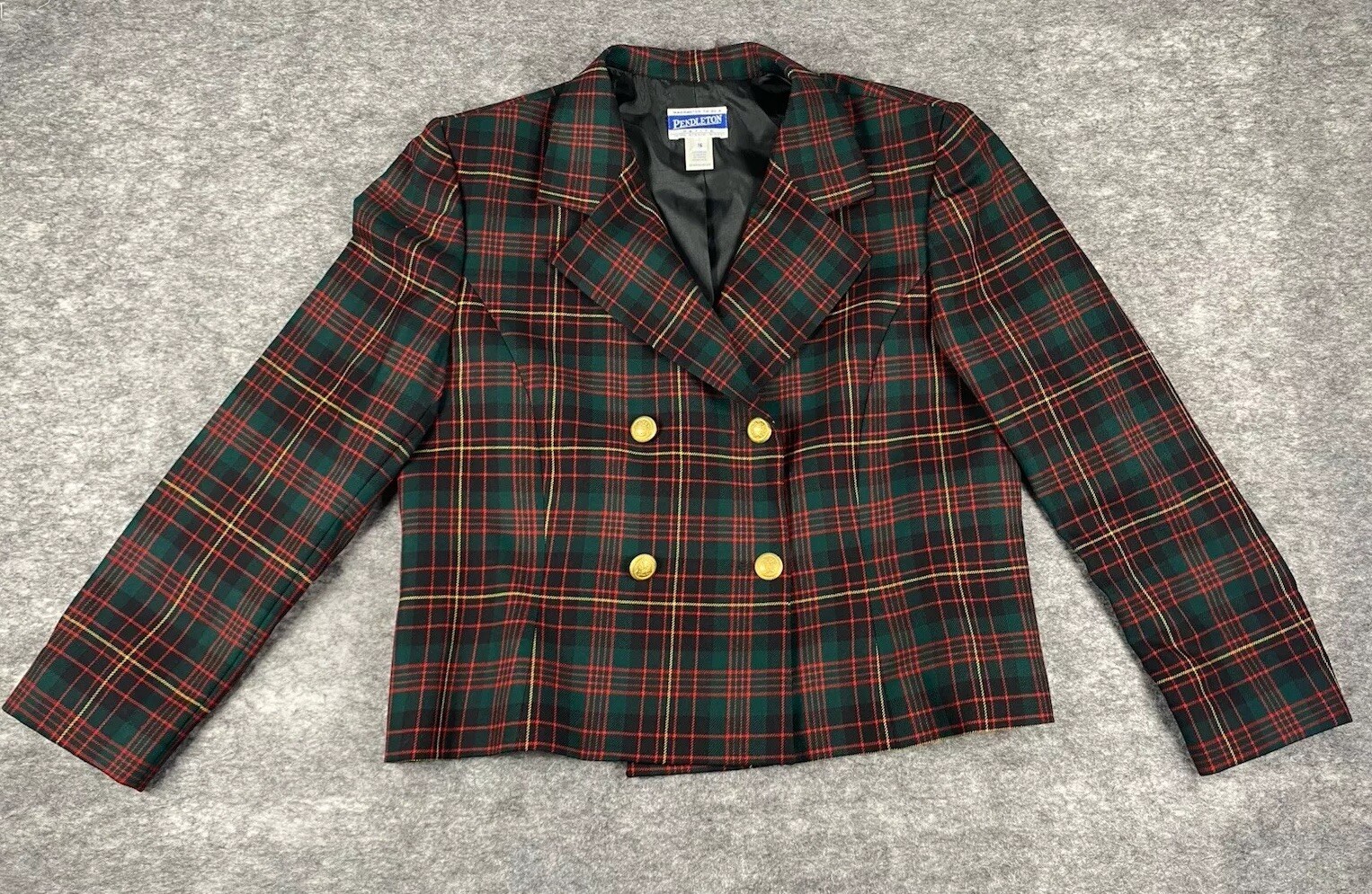 Pendleton Women’s Plaid Button Blazer Jacket 16 P… - image 1