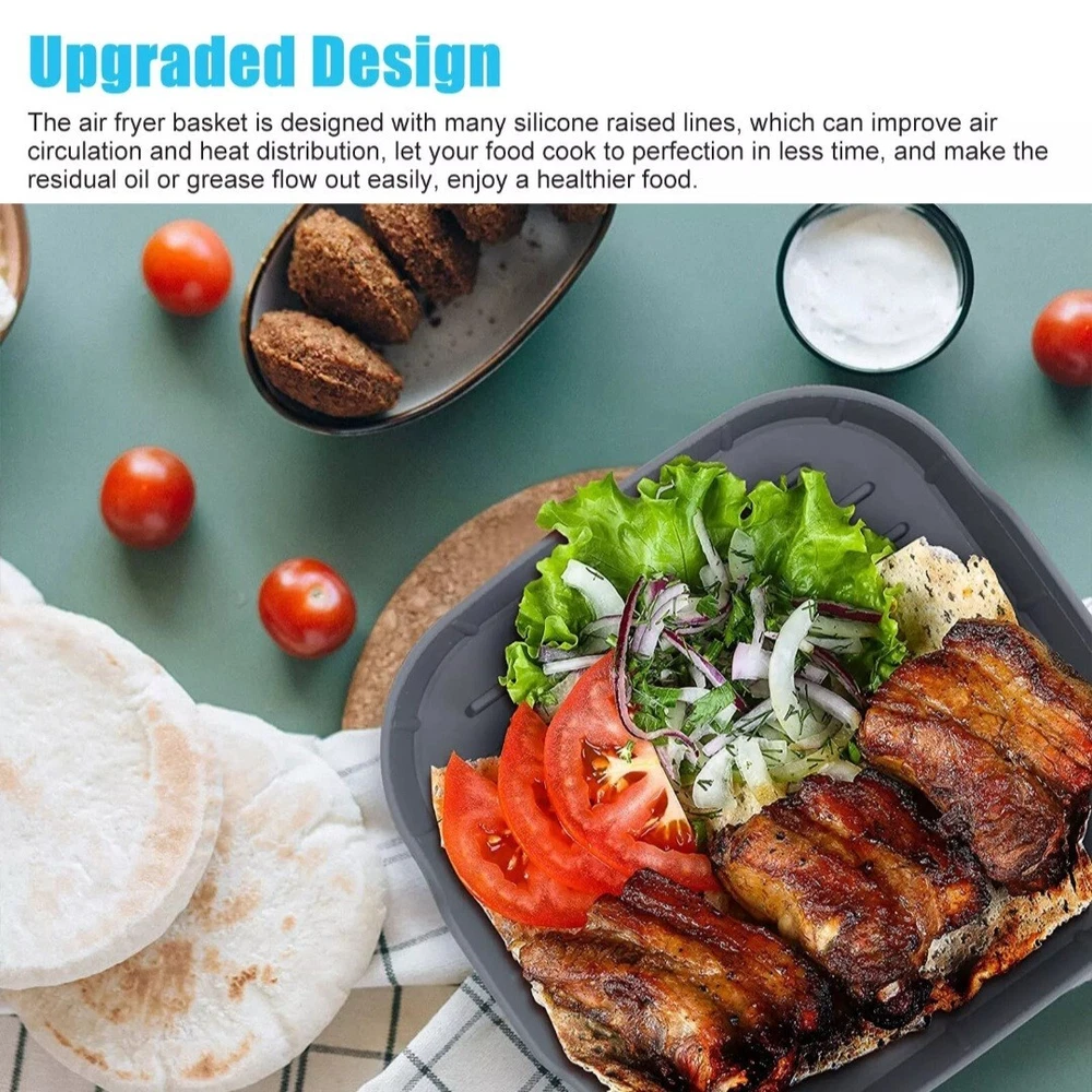 Air Fryer Silicone Pot Basket Liners Non-Stick Safe Oven Baking Tray Accessories