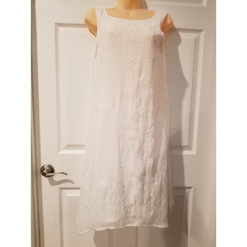 Elle Sleeveless White Dress Size S