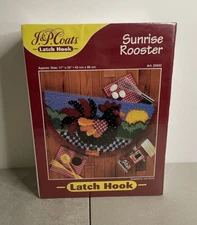 J&P Coats Sunrise Rooster Latch Hook Kit Craft  ART #25042 VTG 1998 NOS