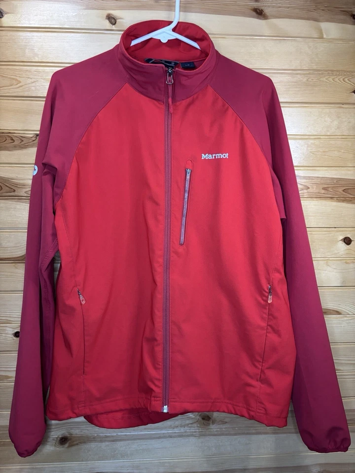 Marmot M3 Tempo Jacket Men’s Large Red Soft Shell Full Zip Stretch Coat Pockets - Image 2 of 4