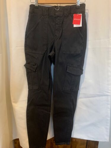 NWT Spanx Stretch Twill Ankle Cargo Pants- 20311Q - Washed Black - Petite  Medium
